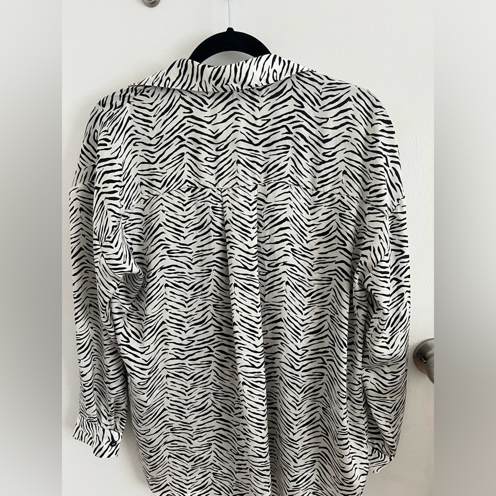 Zara Zebra Print Button Down | Size: S - image 4